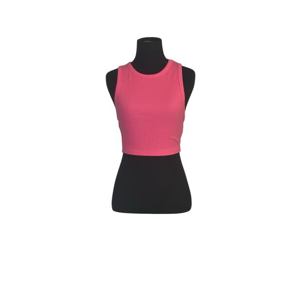 Zara pink ribbed crop tank top size M - Picture 10 of 12